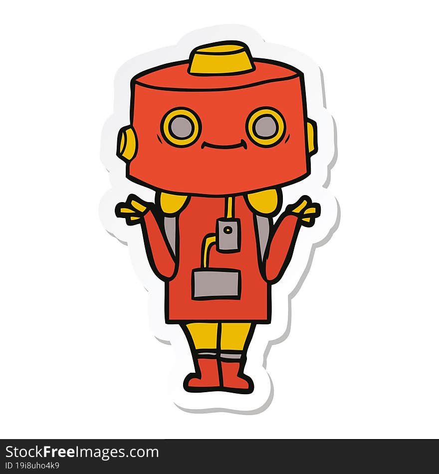 sticker of a cartoon robot