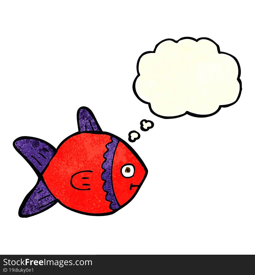 cartoon fish with thought bubble