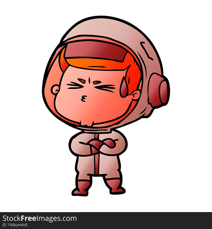 cartoon stressed astronaut. cartoon stressed astronaut