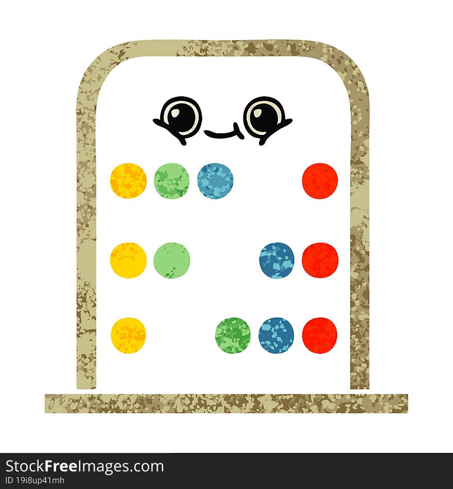 retro illustration style cartoon abacus