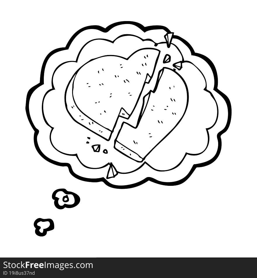 Thought Bubble Cartoon Broken Heart Symbol