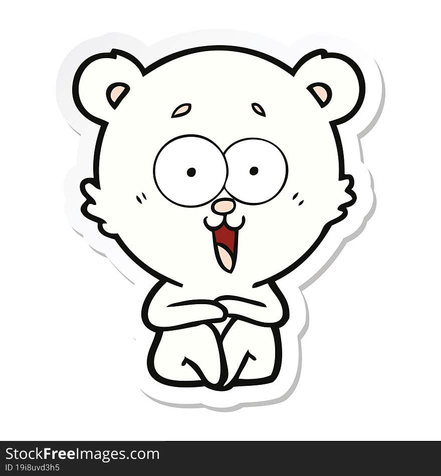 Sticker Of A Laughing Teddy  Bear Cartoon