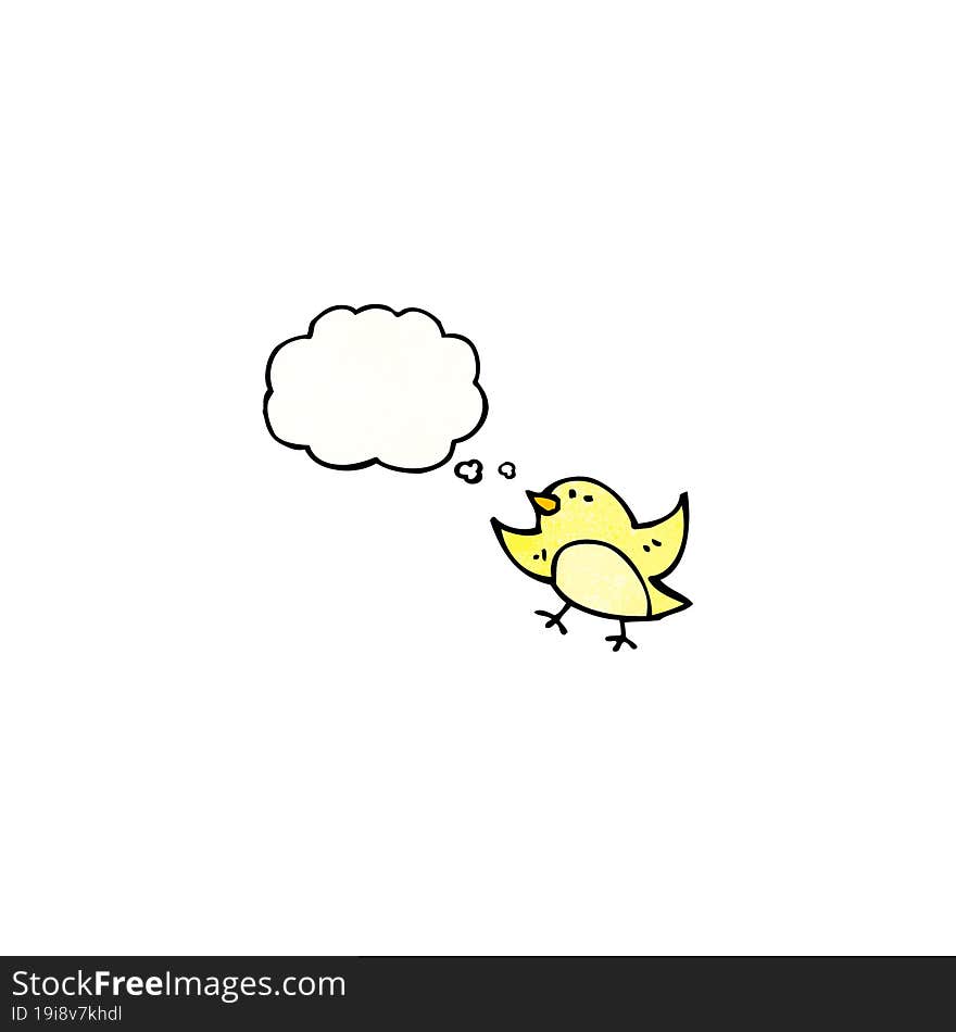 cartoon bird with thought bubble