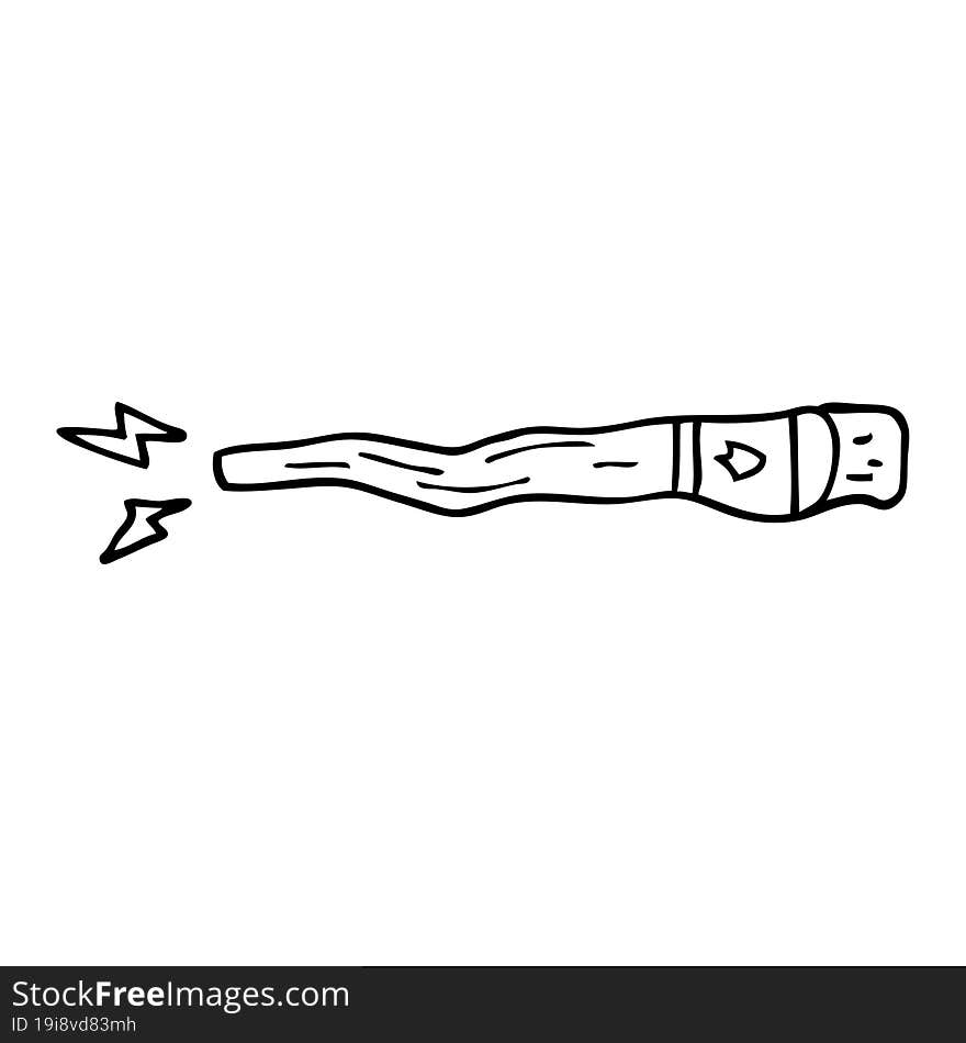 line drawing cartoon magic wand