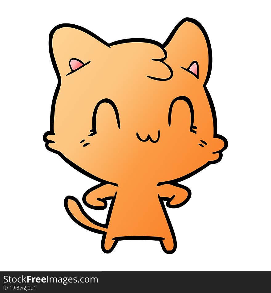 cartoon happy cat. cartoon happy cat