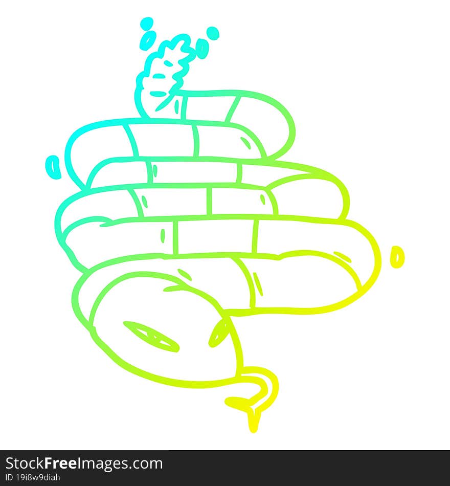 cold gradient line drawing cartoon poisonous snake