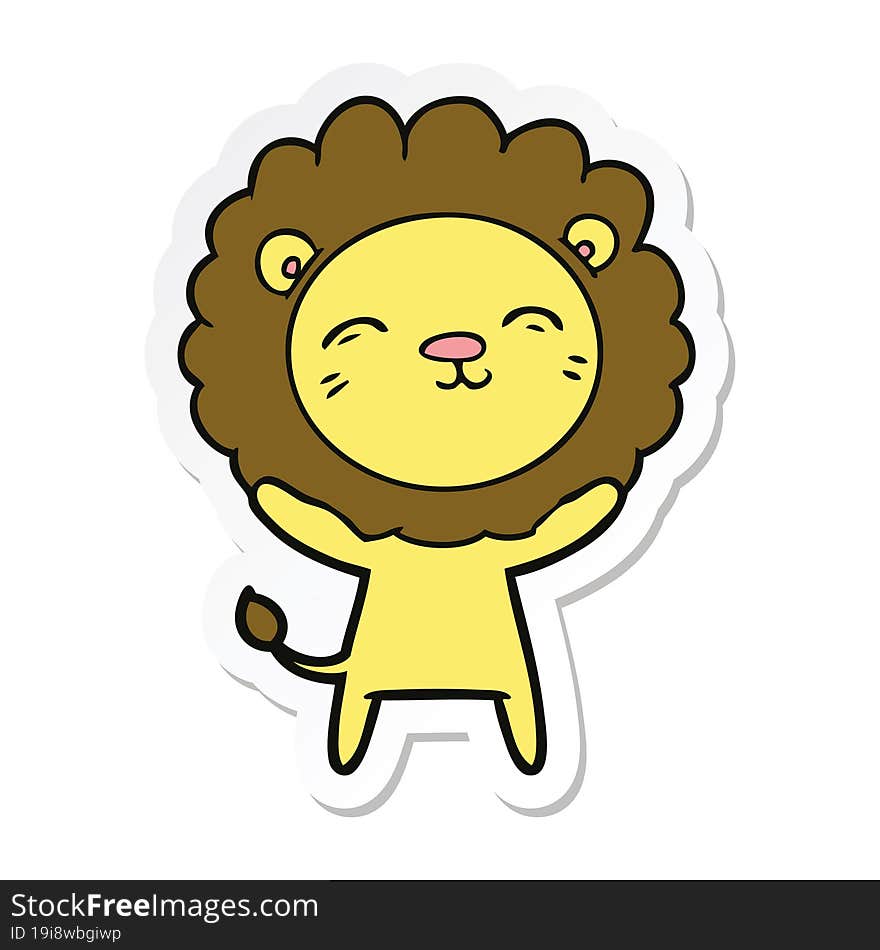 sticker of a cartoon lion