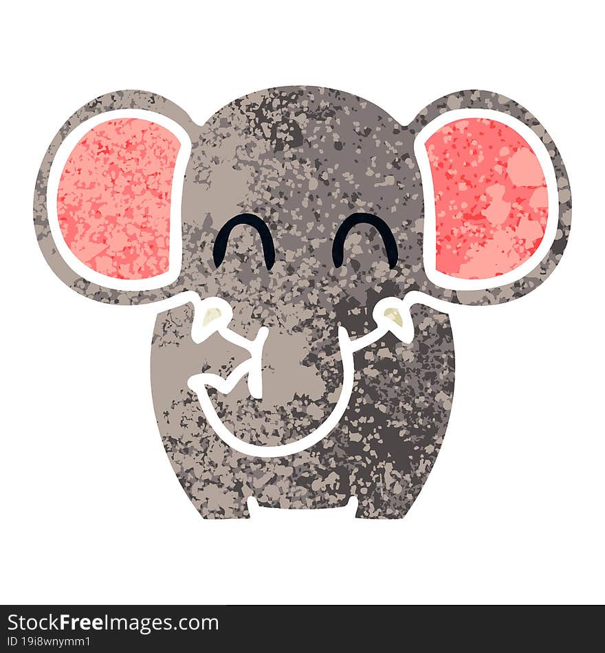 quirky retro illustration style cartoon elephant