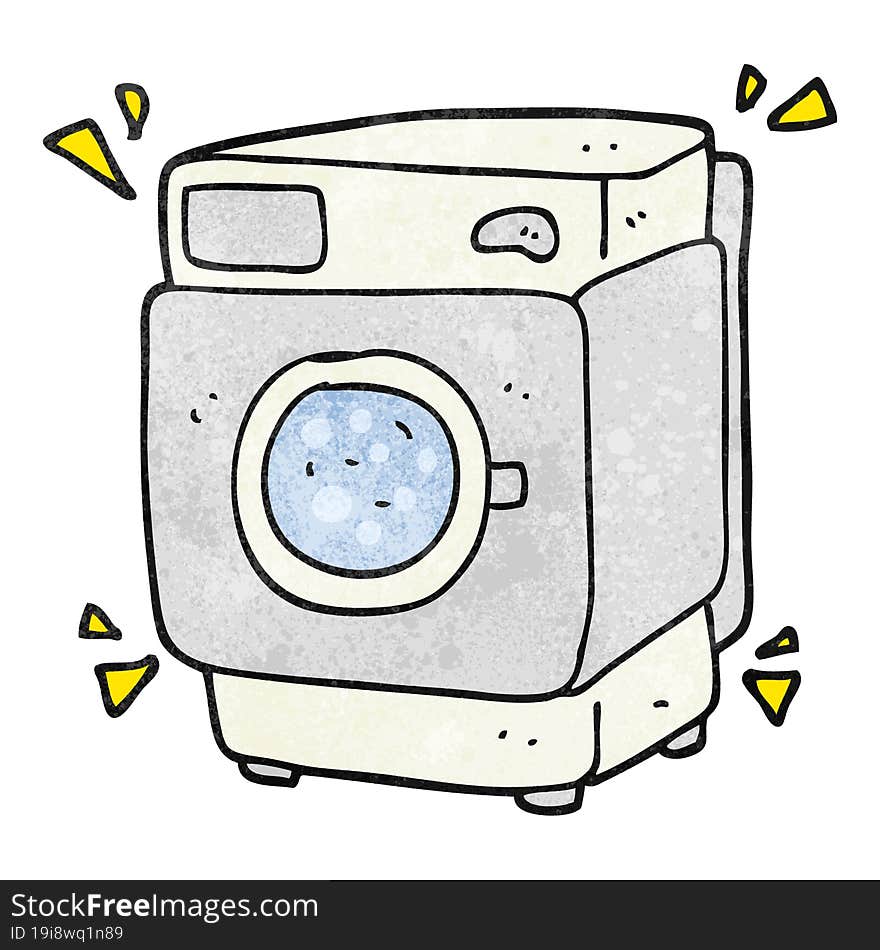 textured cartoon rumbling washing machine