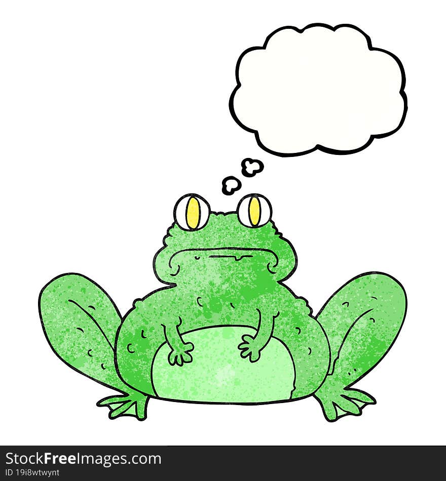 thought bubble textured cartoon frog