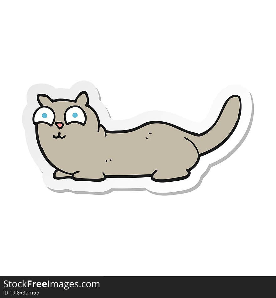 Sticker Of A Cartoon Cat