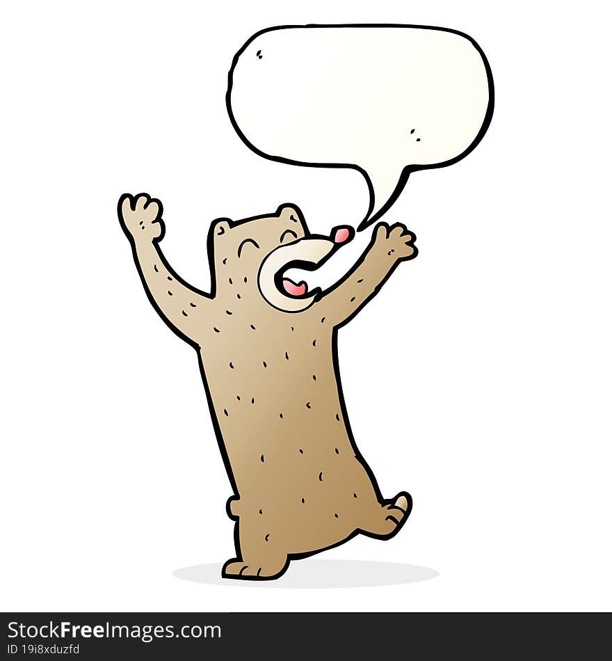 cartoon bear with speech bubble