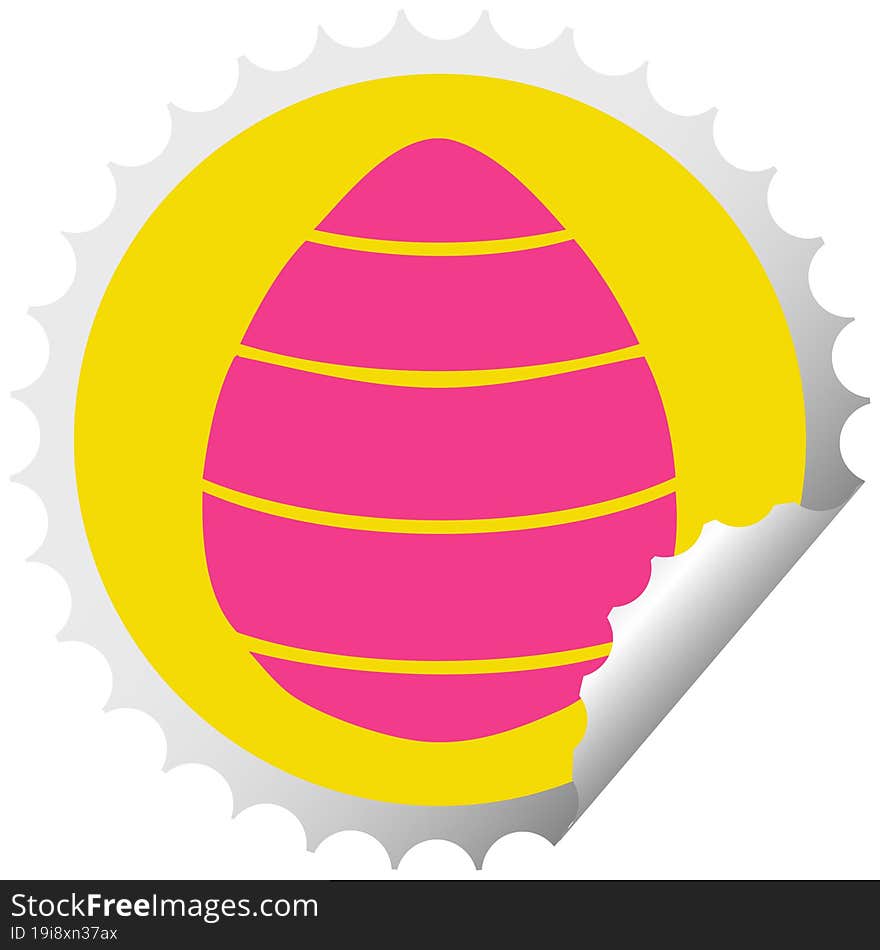 Quirky Circular Peeling Sticker Cartoon Easter Egg