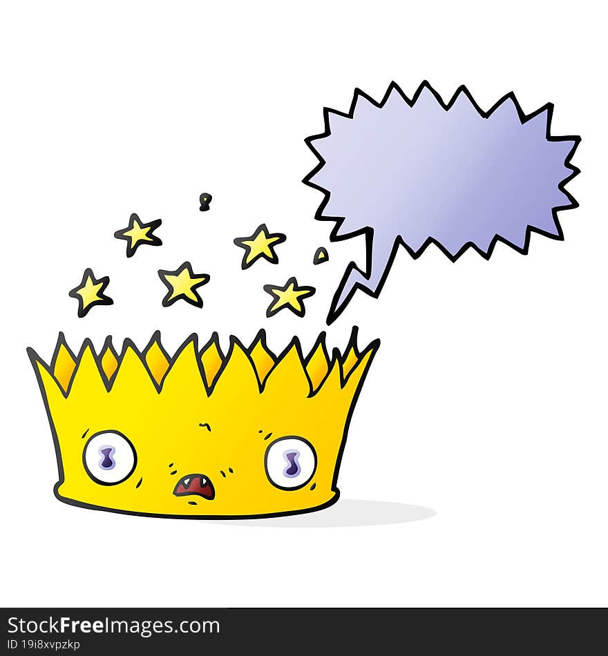 speech bubble cartoon magic crown