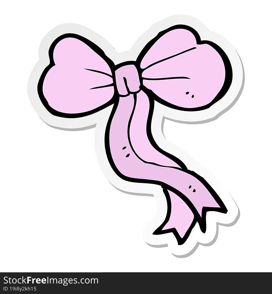 sticker of a cartoon bow