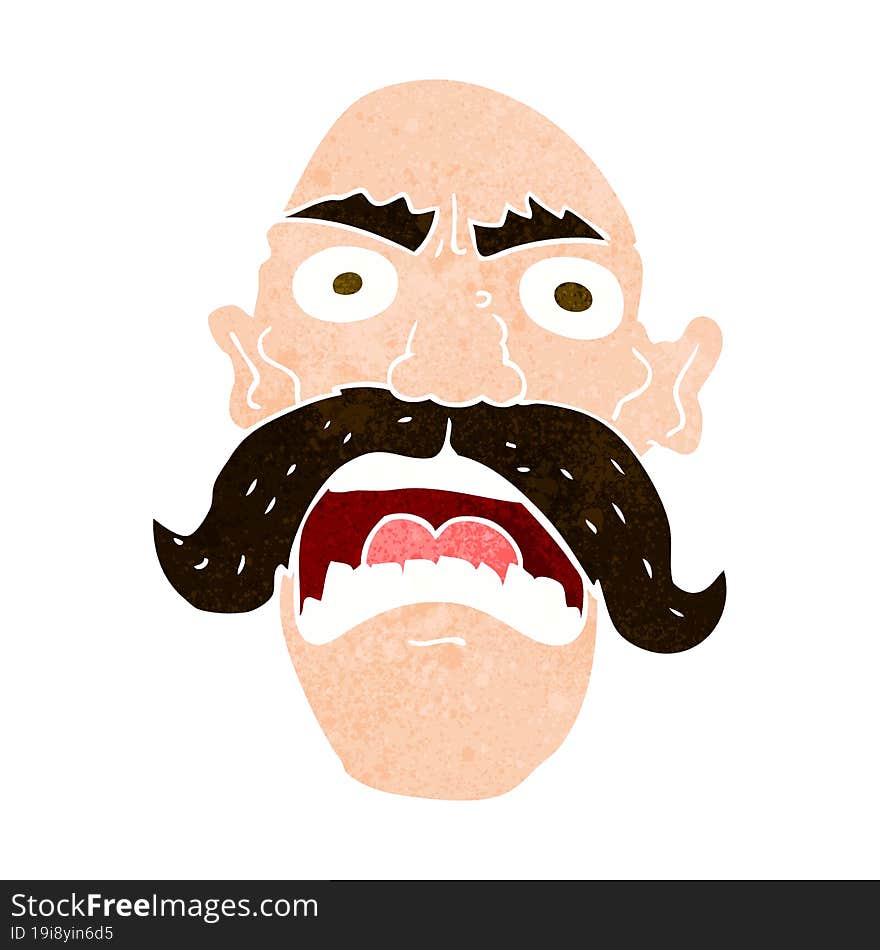 cartoon angry old man