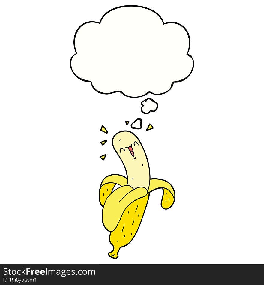 Cartoon Banana And Thought Bubble