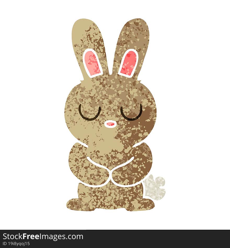 retro illustration style quirky cartoon rabbit. retro illustration style quirky cartoon rabbit