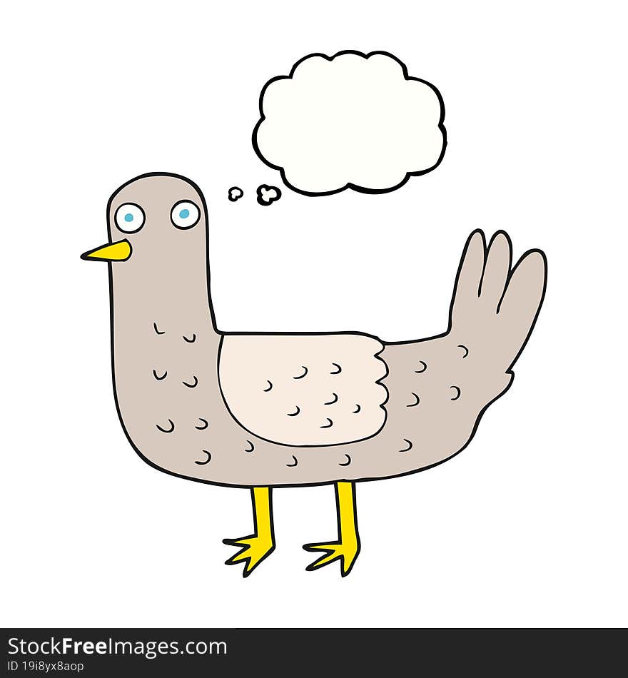 Thought Bubble Cartoon Bird