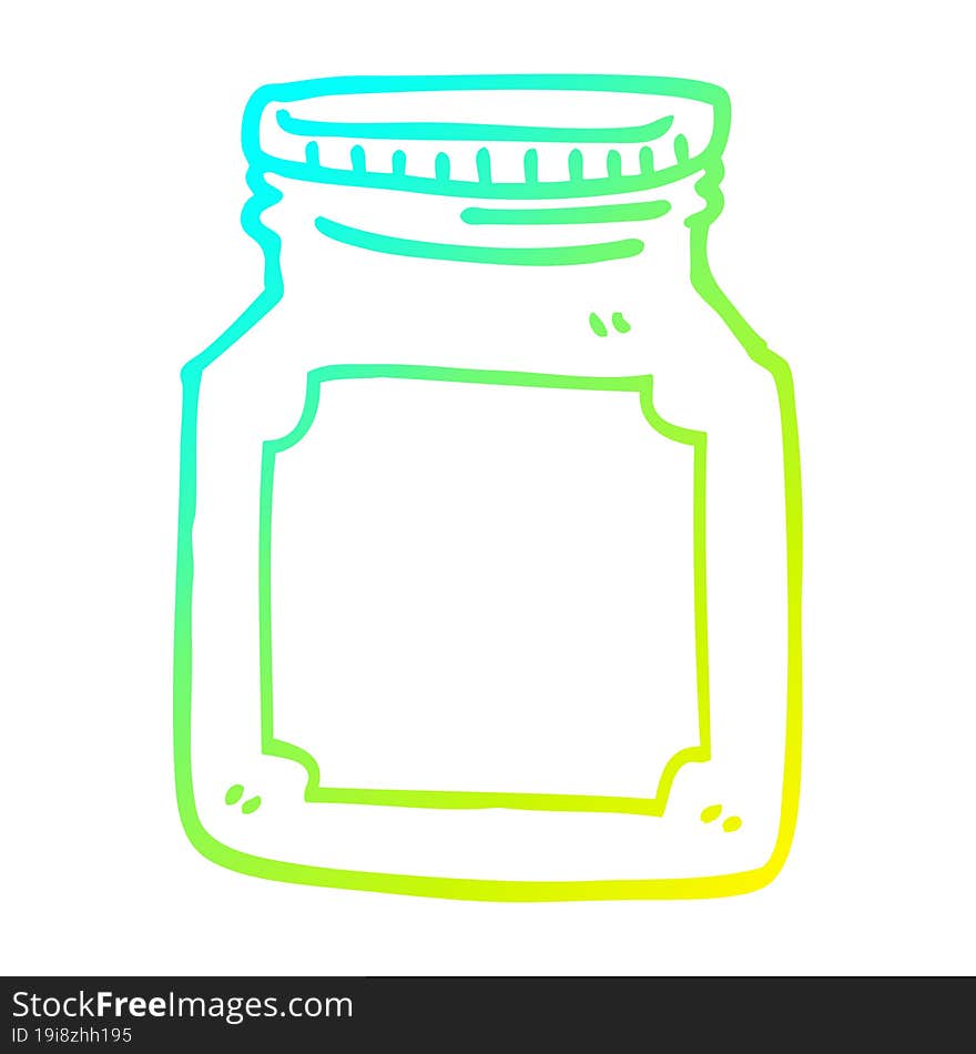 cold gradient line drawing cartoon storage jar