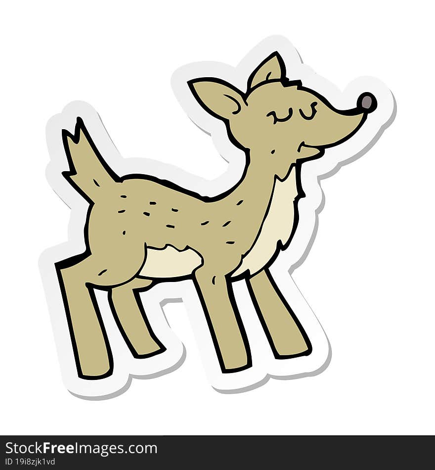 sticker of a cute cartoon deer