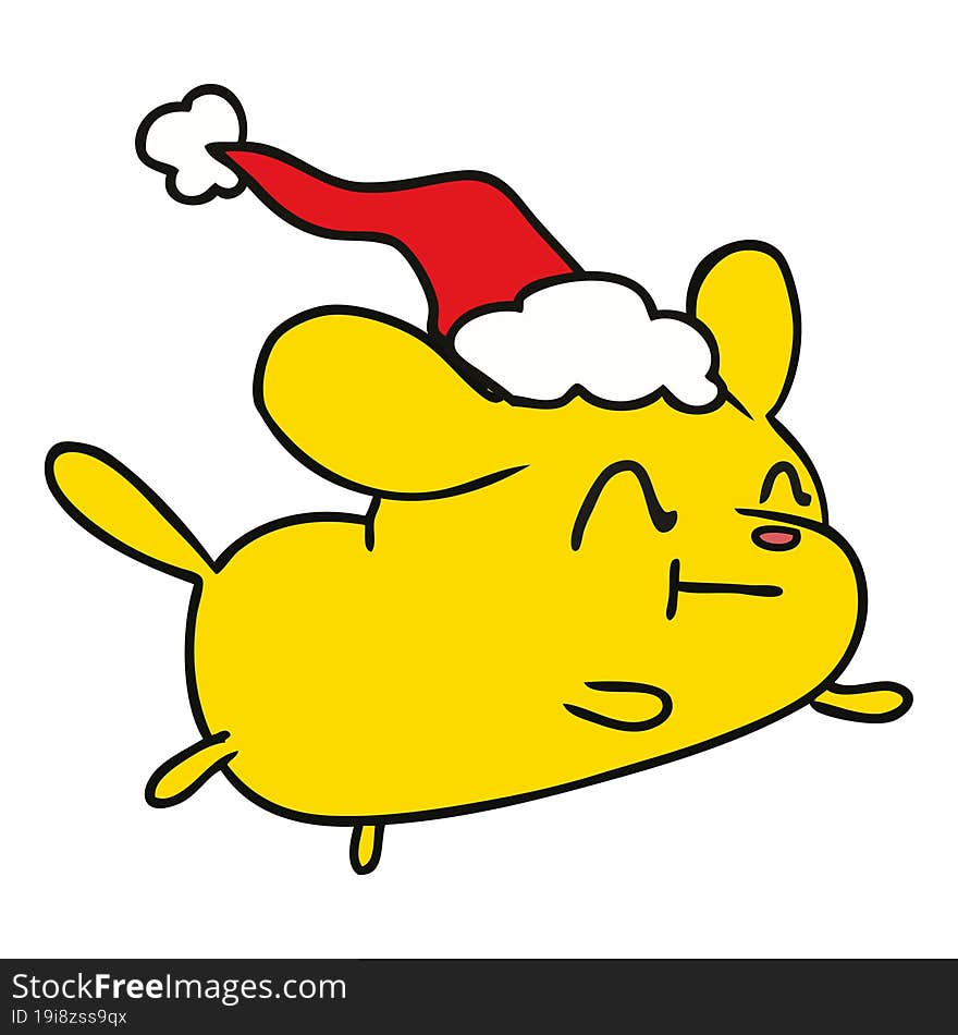 christmas cartoon of kawaii dog