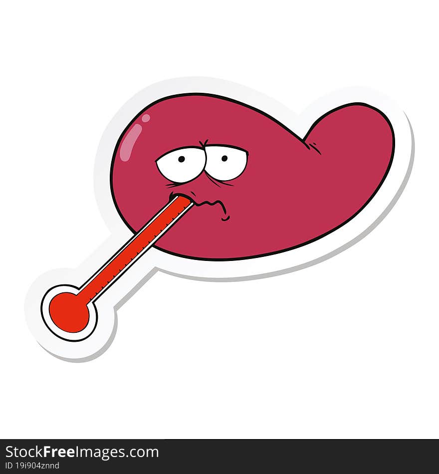 sticker of a cartoon ill gall bladder