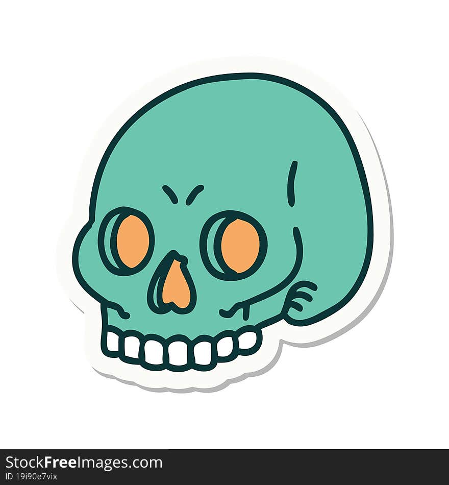 tattoo style sticker of a skull