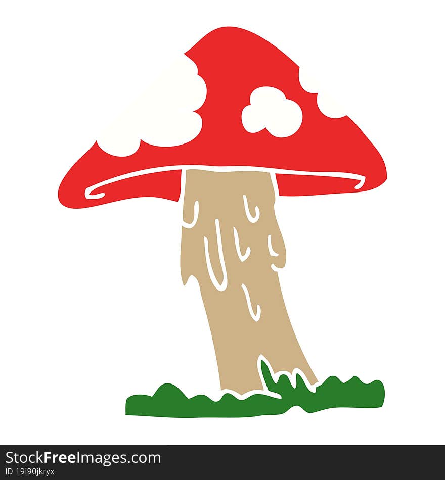 Flat Color Style Cartoon Mushroom