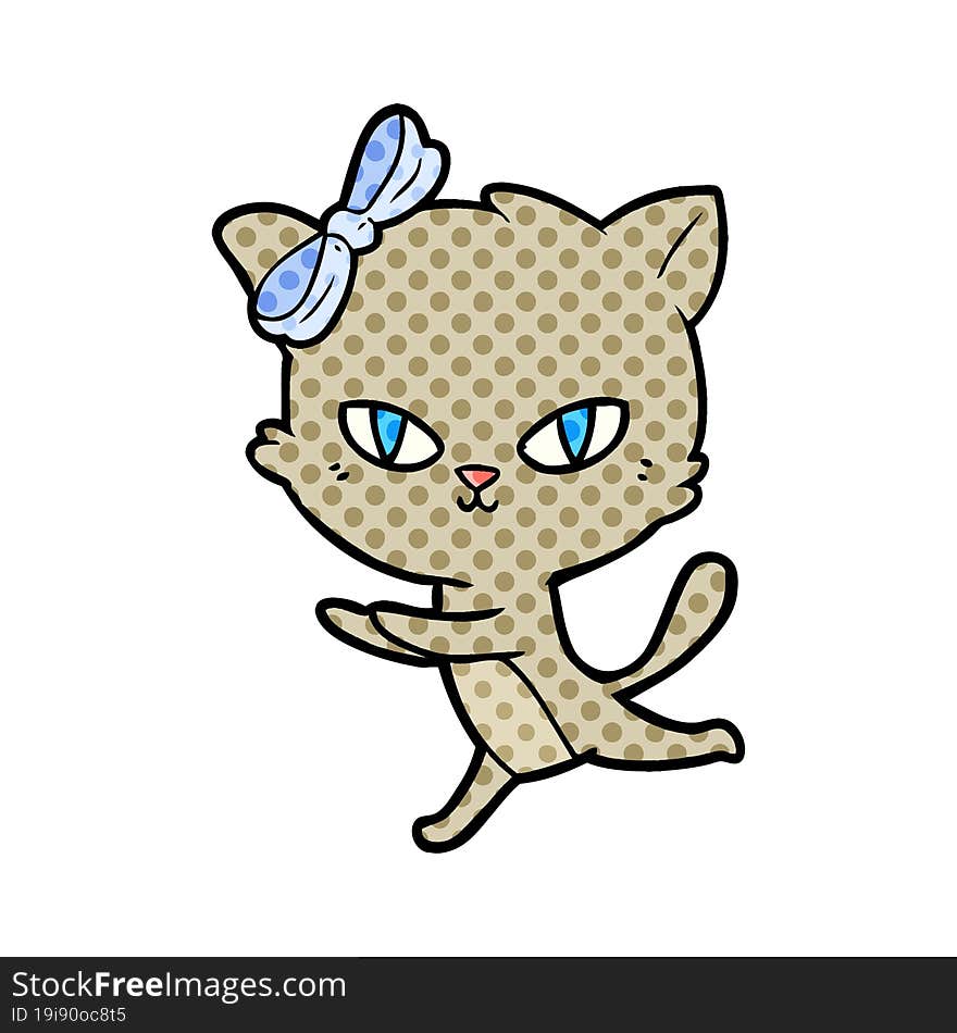 cute cartoon cat running. cute cartoon cat running