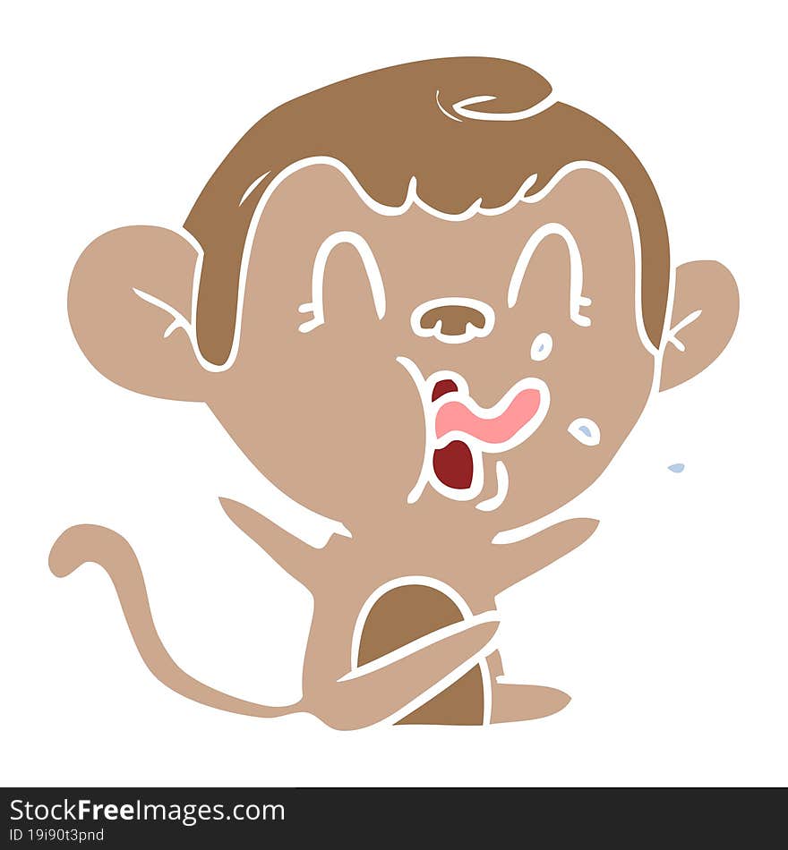 crazy flat color style cartoon monkey