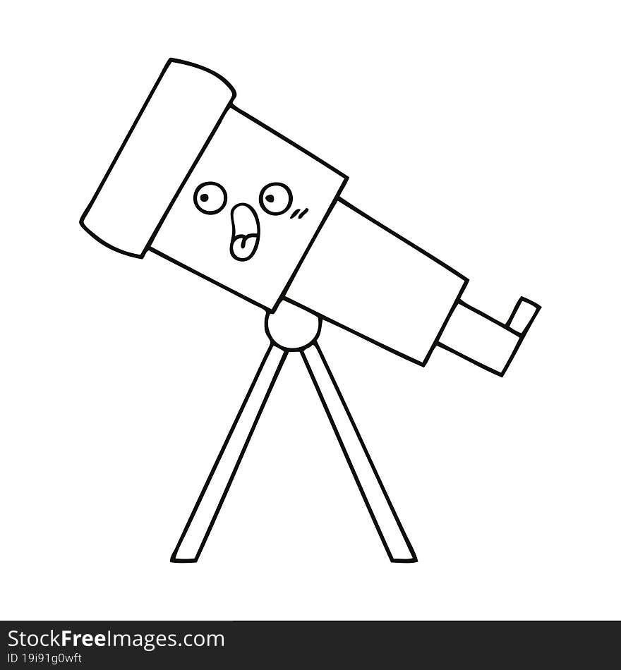 line drawing cartoon telescope