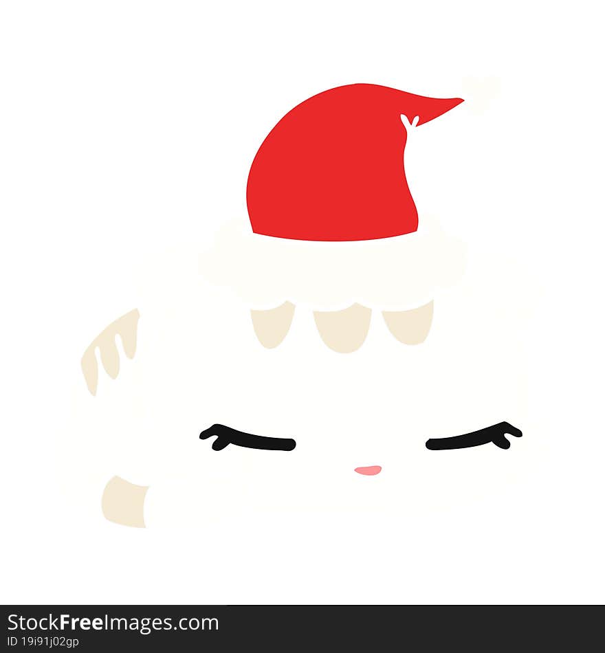 hand drawn christmas cartoon of kawaii cat