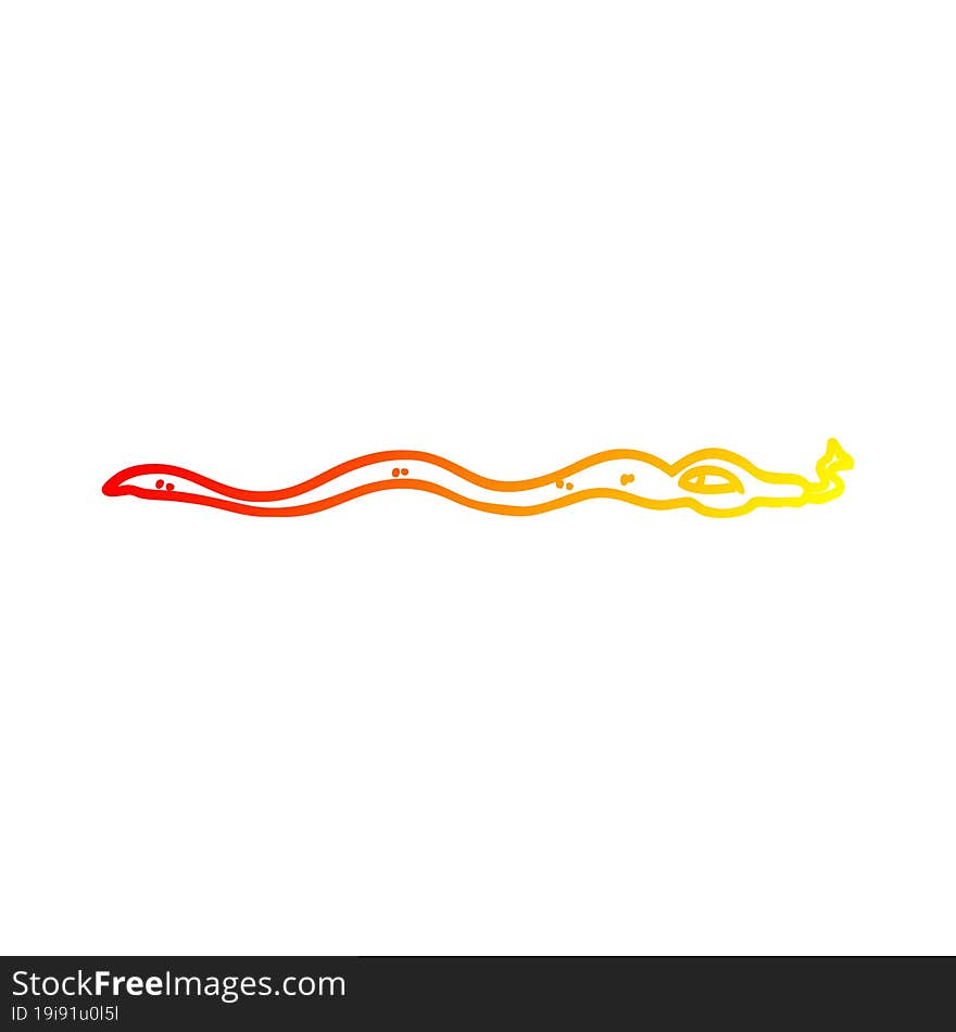 Warm Gradient Line Drawing Cartoon Poisonous Snake