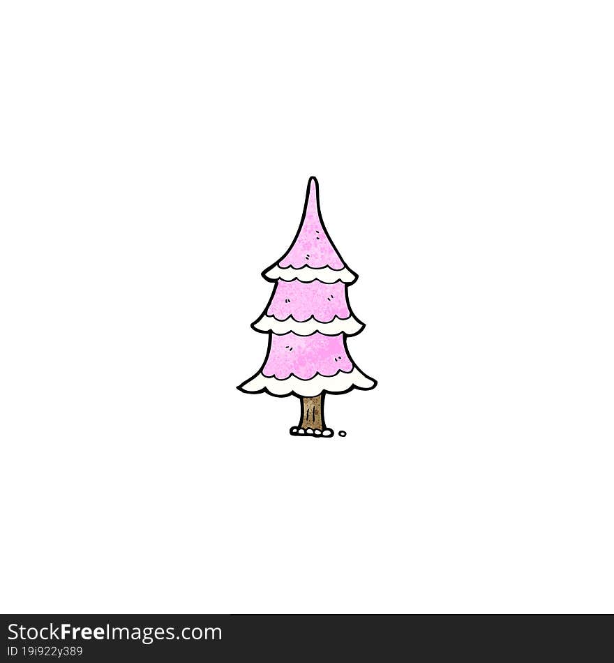 cartoon pink christmas tree