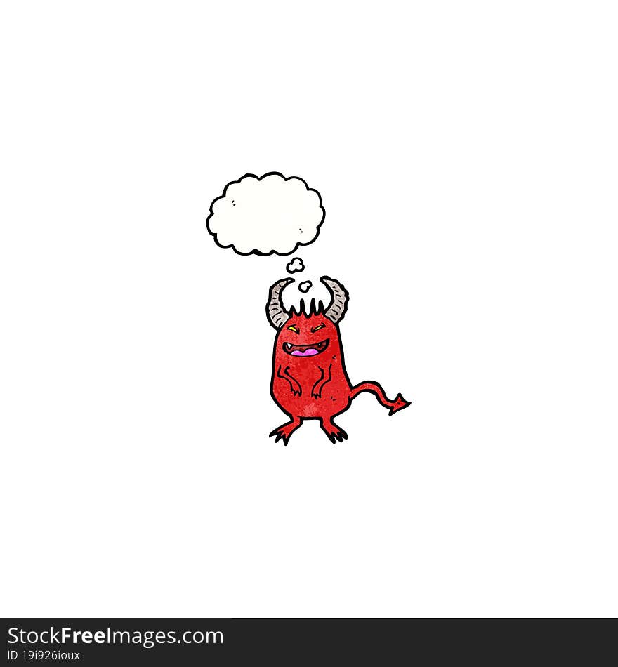 little devil with thought bubble