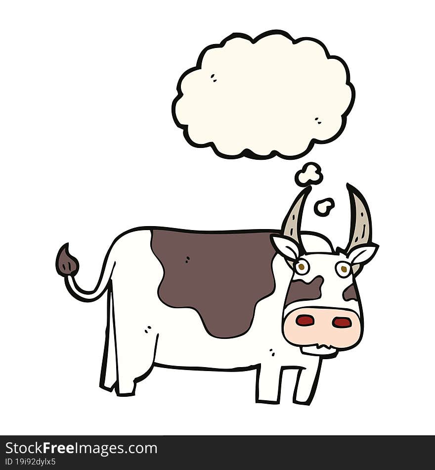 cartoon bull with thought bubble