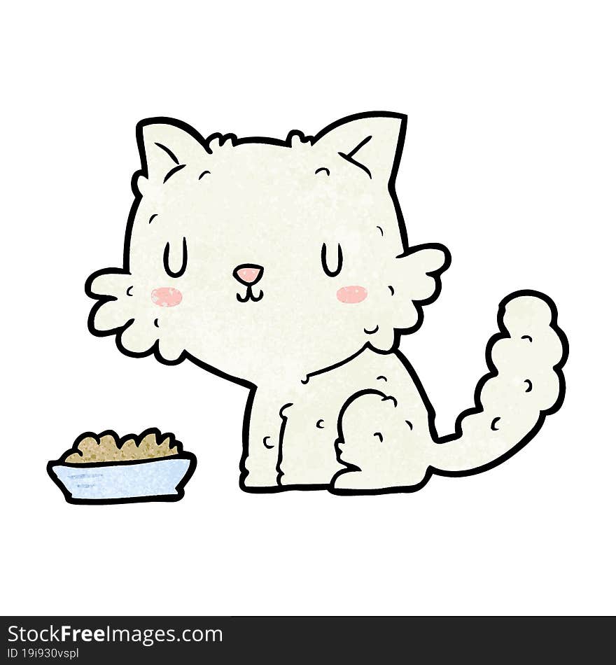 cute cartoon cat and food. cute cartoon cat and food