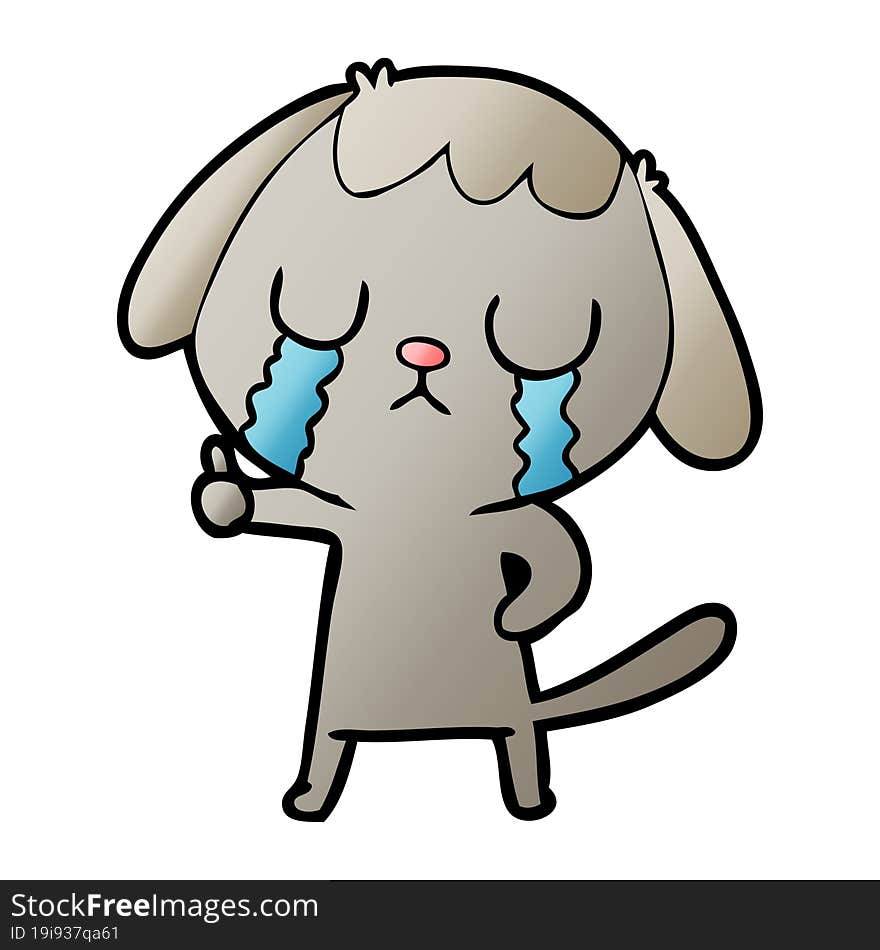 cute cartoon dog crying. cute cartoon dog crying