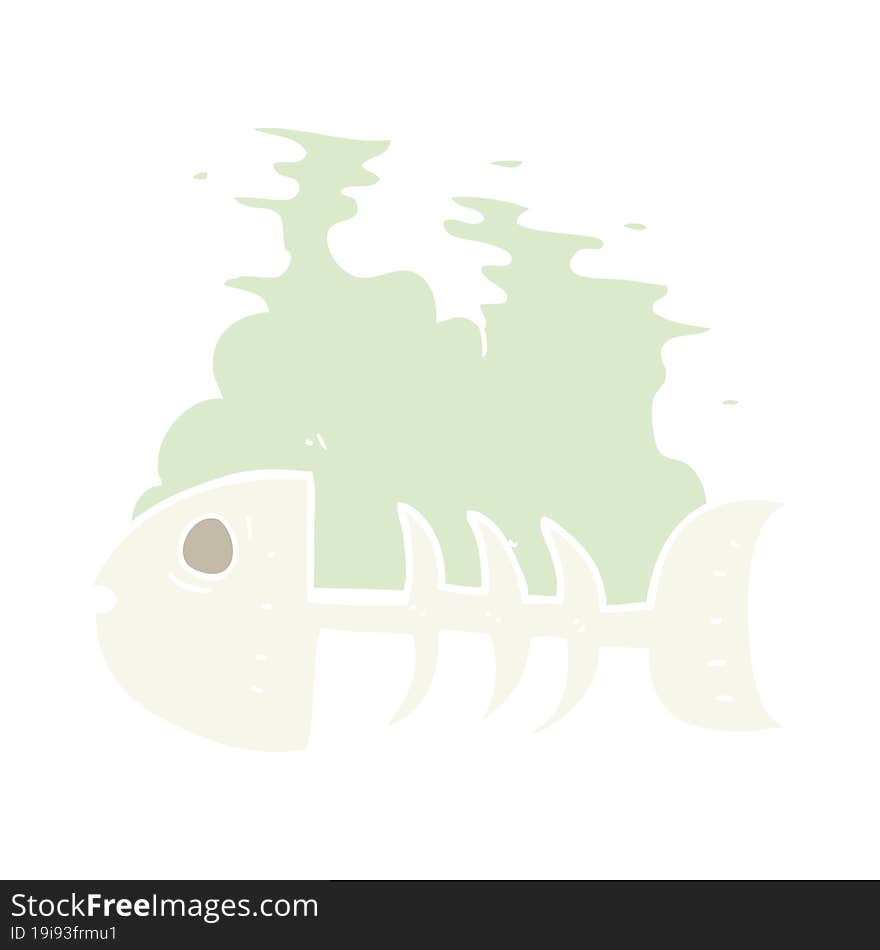 flat color illustration of fish bones. flat color illustration of fish bones