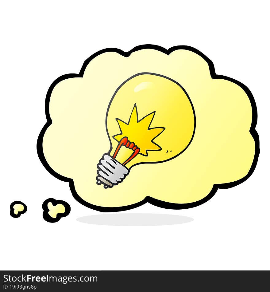 thought bubble cartoon light bulb