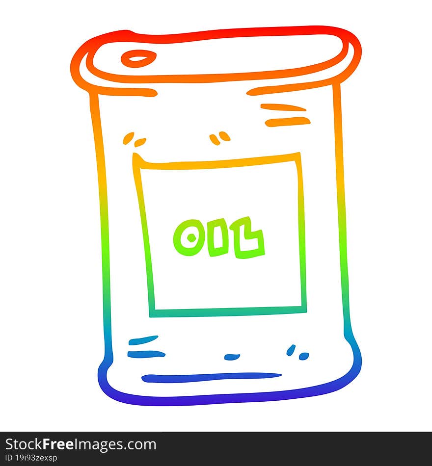 Rainbow Gradient Line Drawing Cartoon Olive Oil