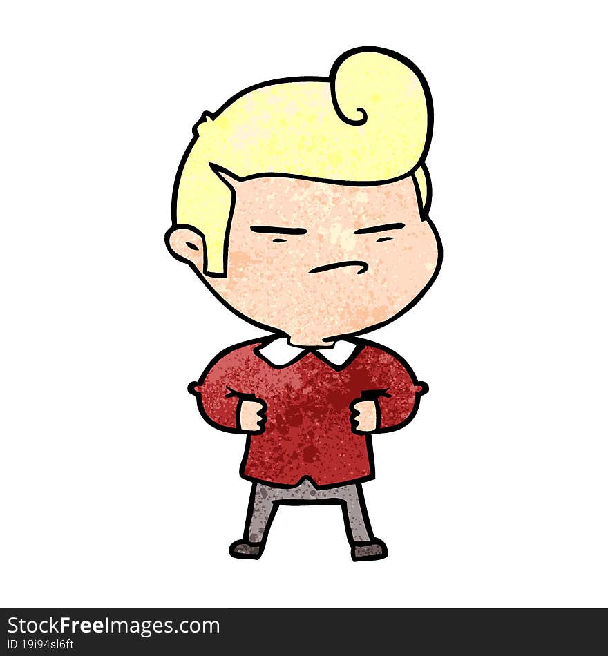 cartoon cool guy with fashion hair cut. cartoon cool guy with fashion hair cut