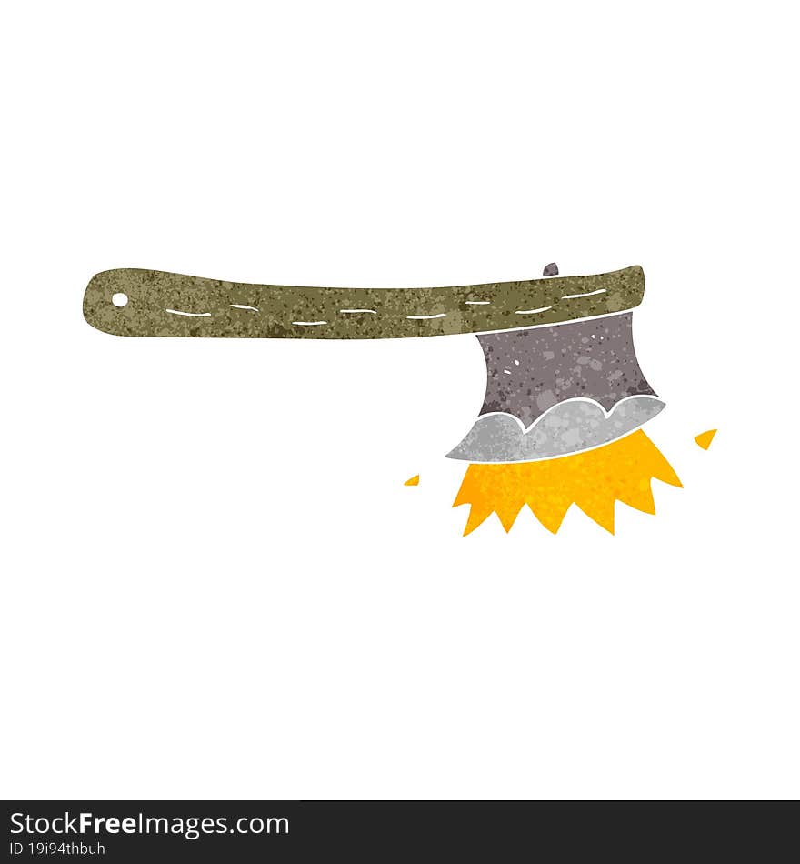 retro cartoon striking axe