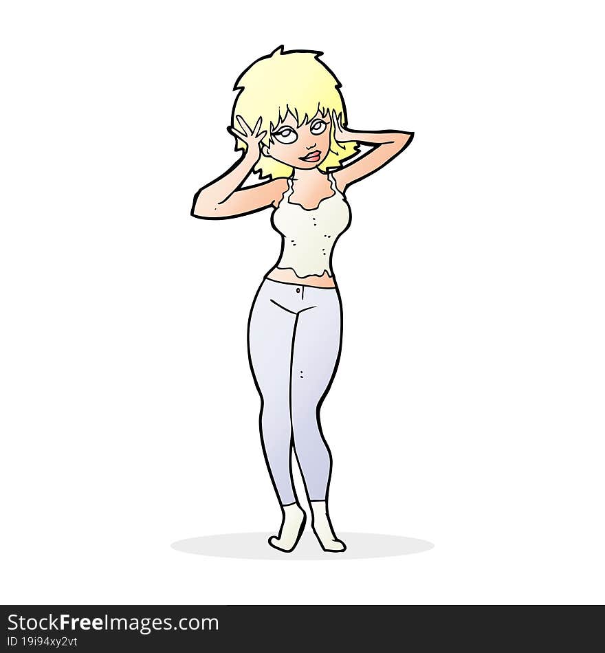 cartoon pretty woman