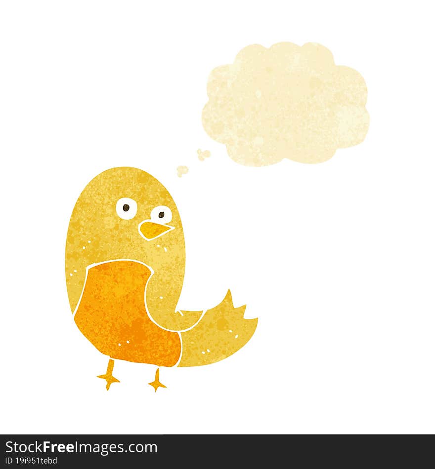 Cartoon Bird With Thought Bubble