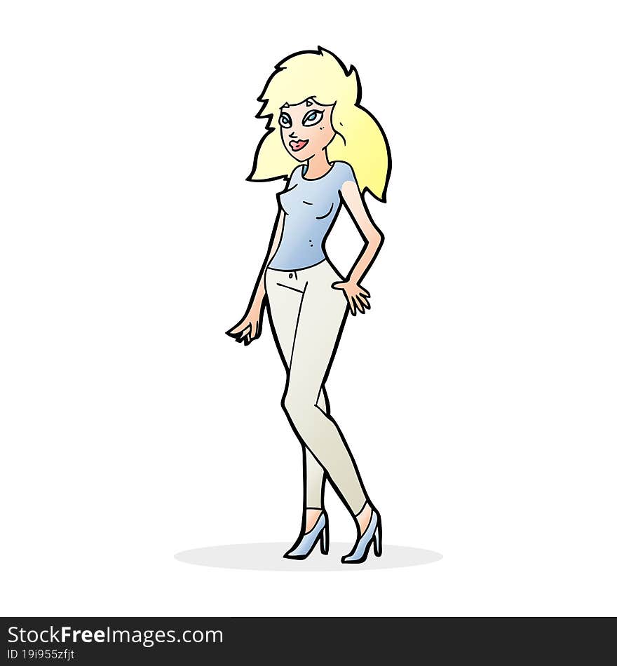 cartoon pretty woman