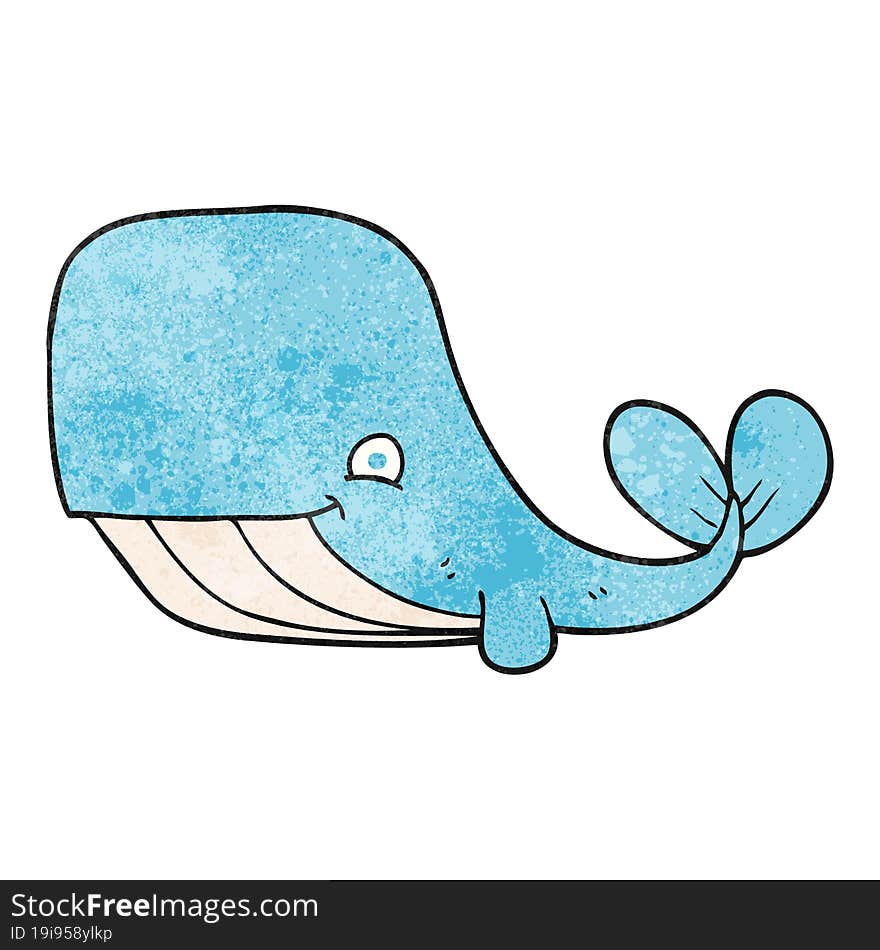 textured cartoon happy whale