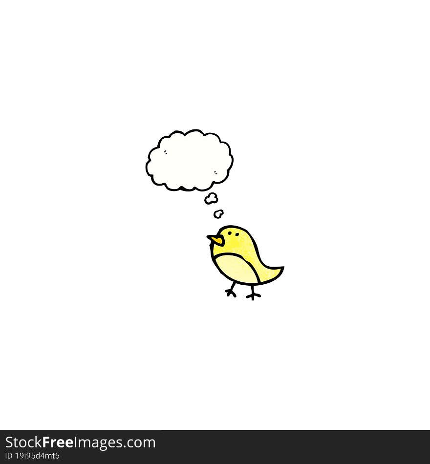 cartoon bird with thought bubble