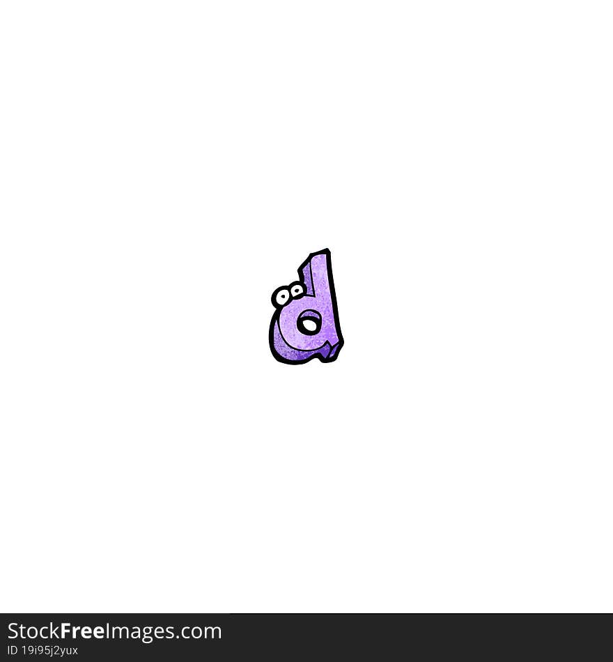 Cartoon Letter D With Eyes